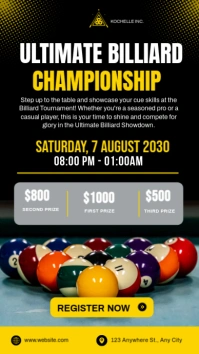 Black Maximalist Billiard Championship  Instagram Story template