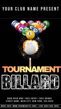 Black Maximalist Billiard Tournament  Instagram Reel template