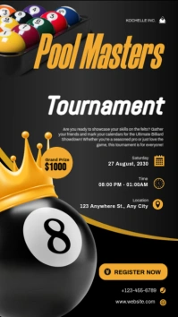Black Maximalist Billiard Tournament  Instagram Story Instagram-Story template