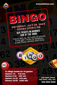 Black Maximalist Bingo Night Contest Poster Affiche template