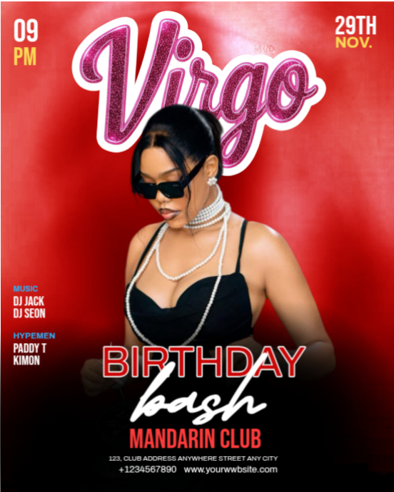 Black Maximalist Birthday Bash Design Template  Instagram Portrait