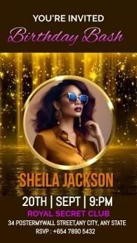 Black Maximalist Birthday Bash  Digital Displ template