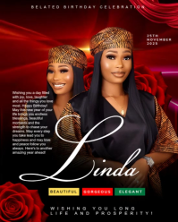 Black Maximalist Birthday Celebration Flyer  Instagram Portrait template