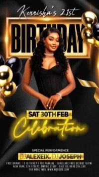 Black Maximalist Birthday Celebration Instagram Story template