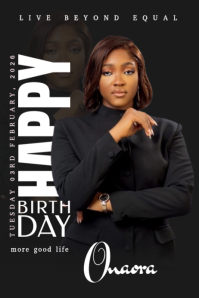 Black Maximalist Birthday Flyer  Banner 4' × 6' template