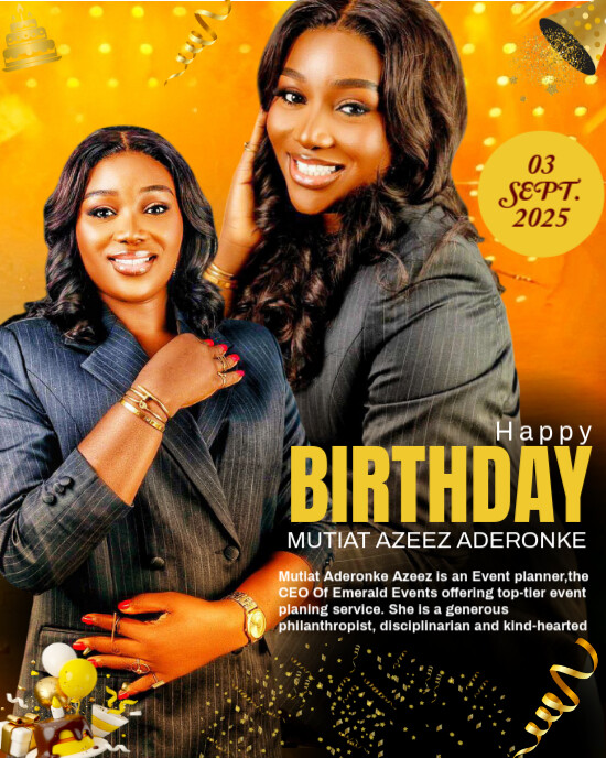 Black Maximalist Birthday Flyer Instagram Portrait Template | PosterMyWall