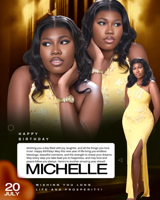 Black Maximalist Birthday Flyer Instagram Portrait template