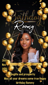 Black Maximalist Birthday Flyer Instagram Reel template