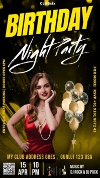Black Maximalist Birthday Night Party Instagram Story template