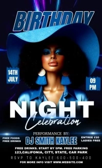 Black Maximalist Birthday Night Party Invitat Oficio US template