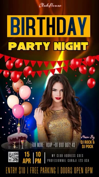 Black Maximalist Birthday Night  Youtube Short template