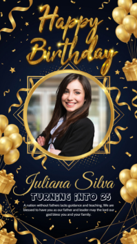 Black Maximalist Birthday Party Digital Display template
