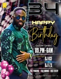 Black Maximalist Birthday Party Flyer Flyer (us Letter) template