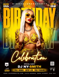 Black Maximalist Birthday Party Flyer Video template