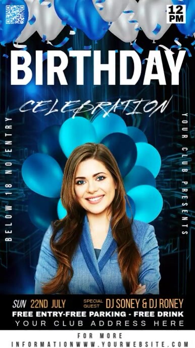 Black Maximalist Birthday Party Instagram Story template