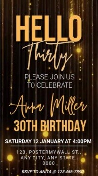 Black Maximalist Birthday Party Invitation Digital Display (9:16) template