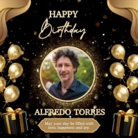 Black Maximalist Birthday  Square (1:1) template