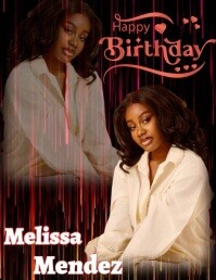 Black Maximalist Birthday Video  Flyer (us Letter) template