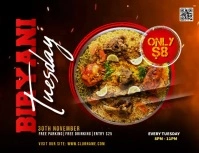 Black Maximalist Biryani Menu Tuesday Flyer ( template