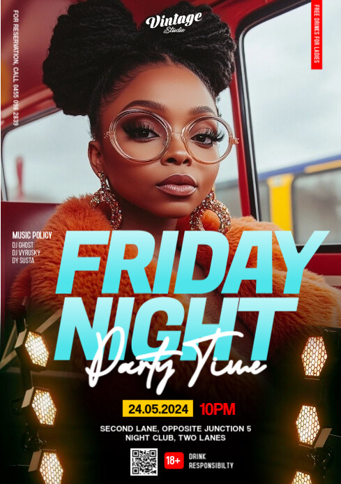 Copy of Black Maximalist Black 3d Afro Vibes Party Event Flyer A4 A4 ...