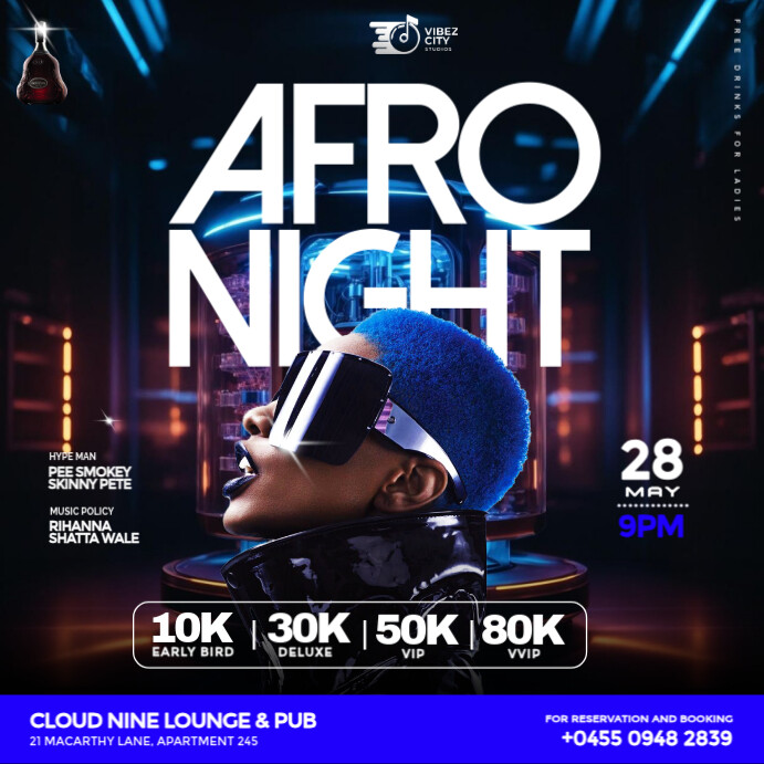 Copy of Black Maximalist Black 3d Afro Vibes Party Event Flyer for ...