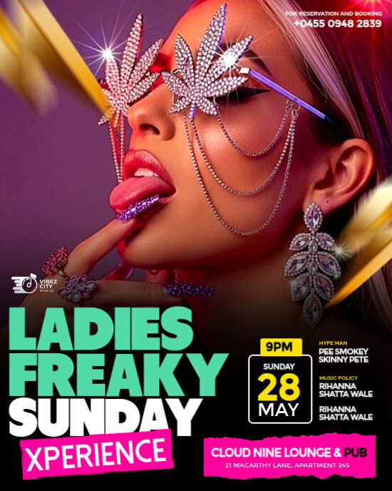 Black Maximalist Black 3d Colourful Freaky Friday Party Club Flyer For Social Media Instagram Portra template