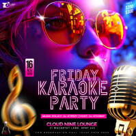 Black Maximalist Black 3d Karaoke Night Party Event Flyer A4 Post Instagram template