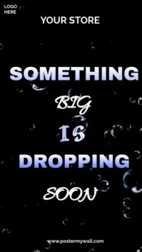 Black Maximalist Black And Blue Something Big Is Dropping Soon Video  Digital Display (9:16) template