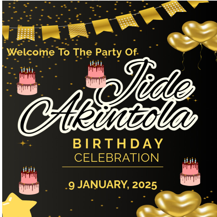 Black Maximalist Black And Gold Background  Instagram Post template
