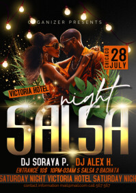 Black Maximalist Black And Orange  A4 salsa template