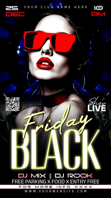 Black Maximalist Black Friday Digital Display (9:16) template