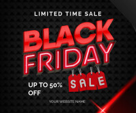 Black Maximalist Black Friday Discount 50%  Medium Rectangle Middelgrote rechthoek template