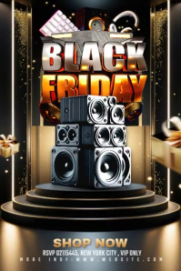 Black Maximalist Black Friday Electronics Promo – Sale Event Video Template Poster Plakat