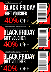 Black Maximalist Black Friday Gift Voucher A4 template