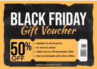 Black Maximalist  Black Friday Gift Voucher Postcard template