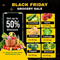 Black Maximalist Black Friday Grocery Sales Template Instagram Post