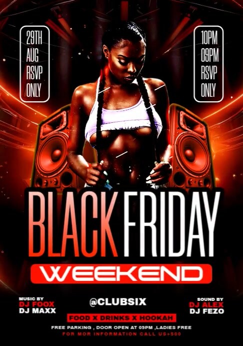 Copy of Black Maximalist Black Friday Night Party A4 | PosterMyWall