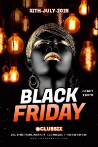 Black Maximalist Black Friday Night Poster Cartaz template