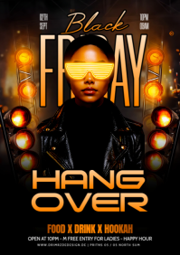 Black Maximalist Black Friday Party  A4 template