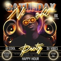 Black Maximalist Black Friday Party Ad  Squar Vierkant (1:1) template