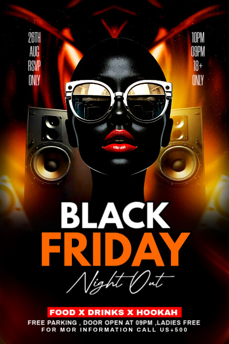 Black Maximalist Black Friday Party Banner 4' × 6' template