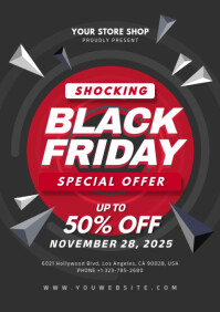 Black Maximalist Black Friday Sale A4 template