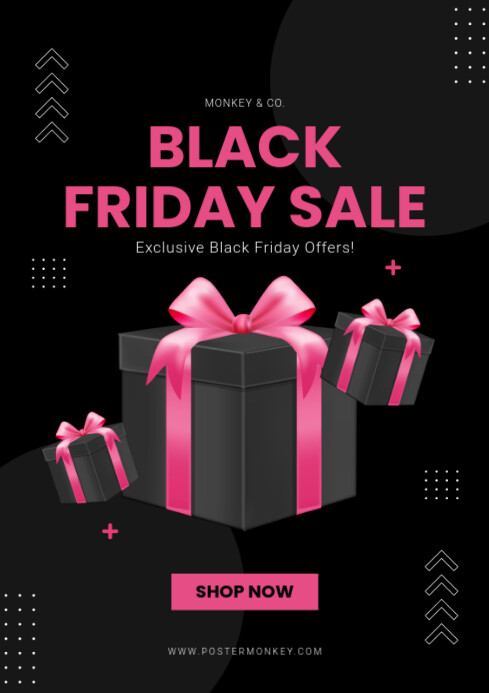 Black Maximalist Black Friday Sale A4 template