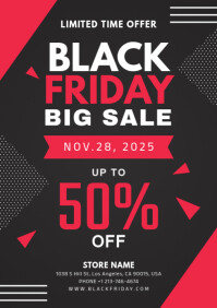 Black Maximalist Black Friday Sale A4 template