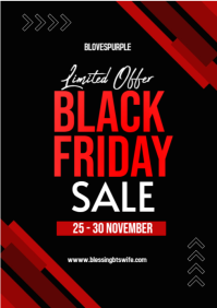 สีดำ Black Friday Sale A4 Template