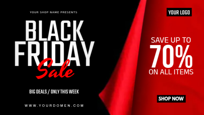 Black Maximalist Black Friday Sale Digital Display (16:9) template