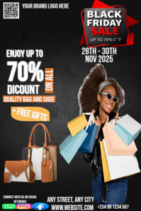 Black Maximalist Black Friday Sale flyer Illustration Pinterest template