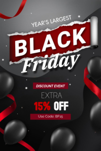 Black Maximalist Black Friday Sale Pinterest Graphic template