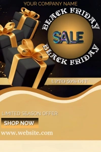 Black Maximalist Black Friday Sales Flyer Pinterest Graphic template