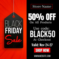 Black Maximalist Black Friday Sales Square (1:1) template